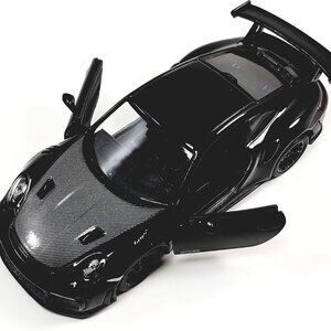 Kinsmart 2010 Porsche 911 GT2 RS Triple Black 1/36 Scale Diecast Metal Model Toy